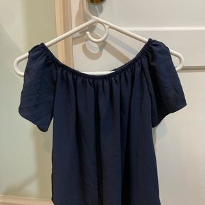 BP off the shoulder XS blue top, open sleeves
